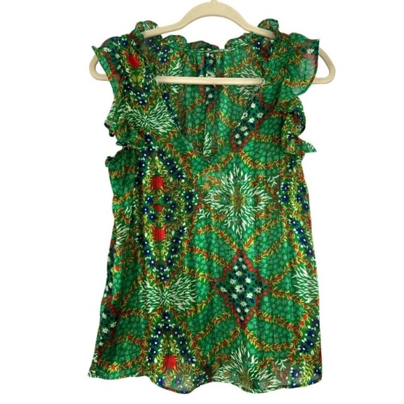 ba&sh Haby Metallic Accent Reversible Top in Green size S - Picture 3 of 12